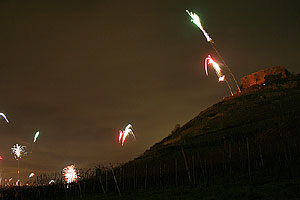 Feuerwerk auf der Staufener Burg